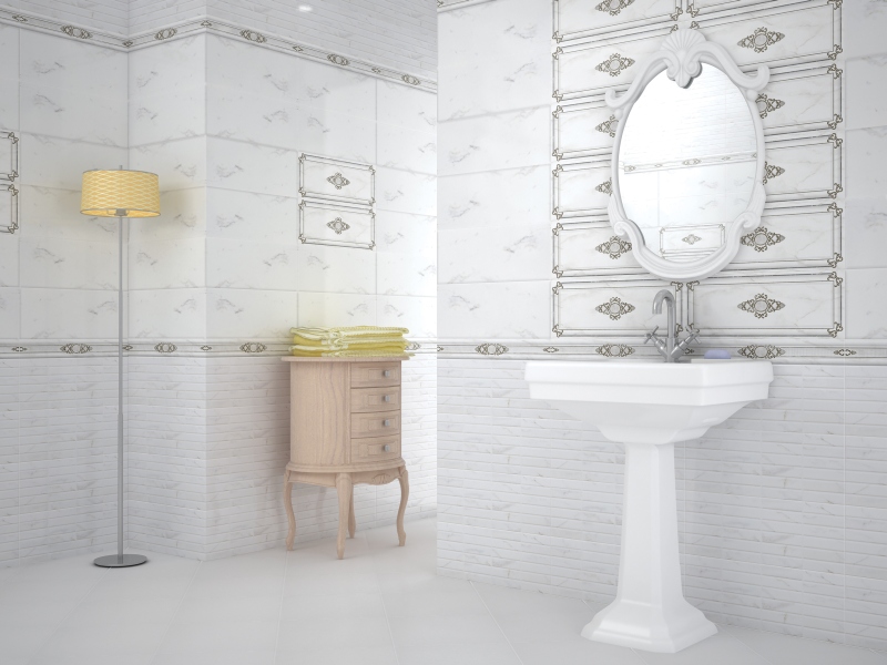 Фото в интерьере для ванной Europa Ceramica Statuario 20x50